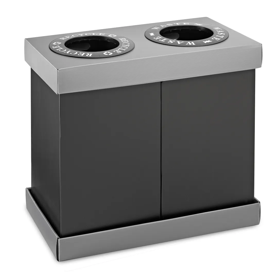 Alpine Industries ALP471-02-BLK Recycle Bin Center, 31"W X 16"D X 32-1/2"H