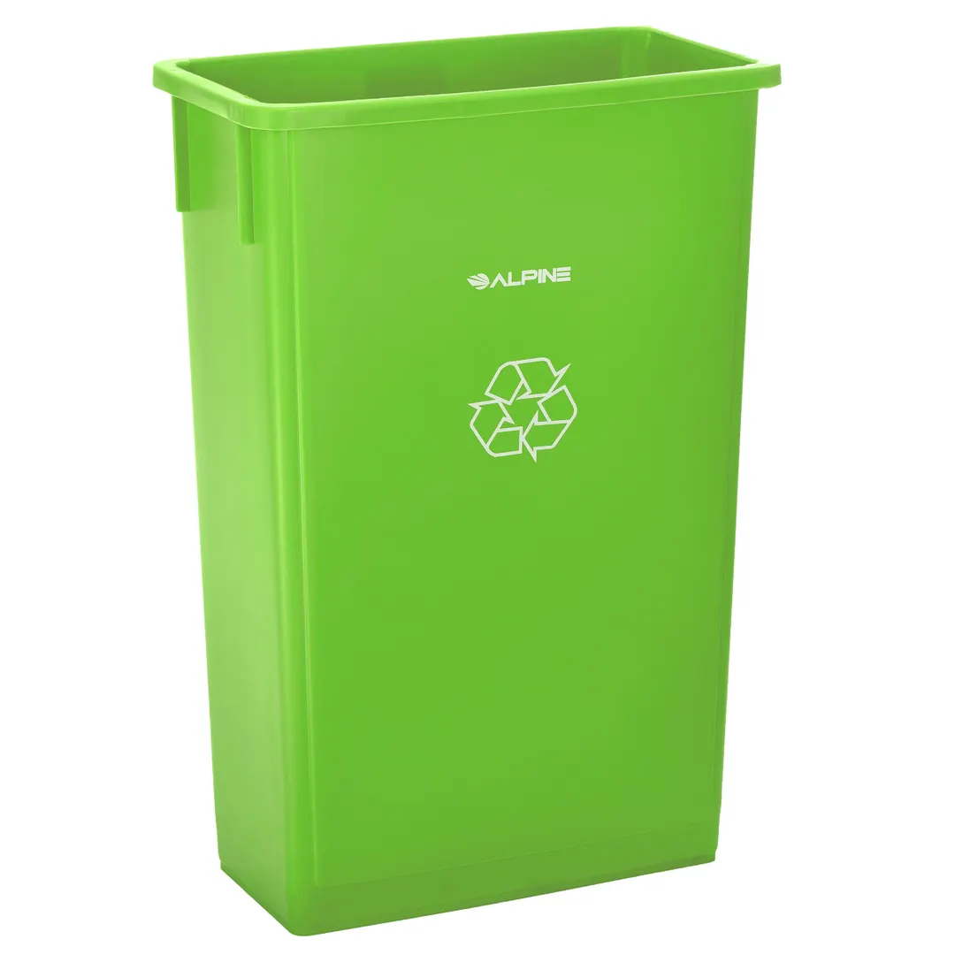 Alpine Industries ALP477-LGRN Slim Recyling/Trash Can, 23 Gallon Capacity