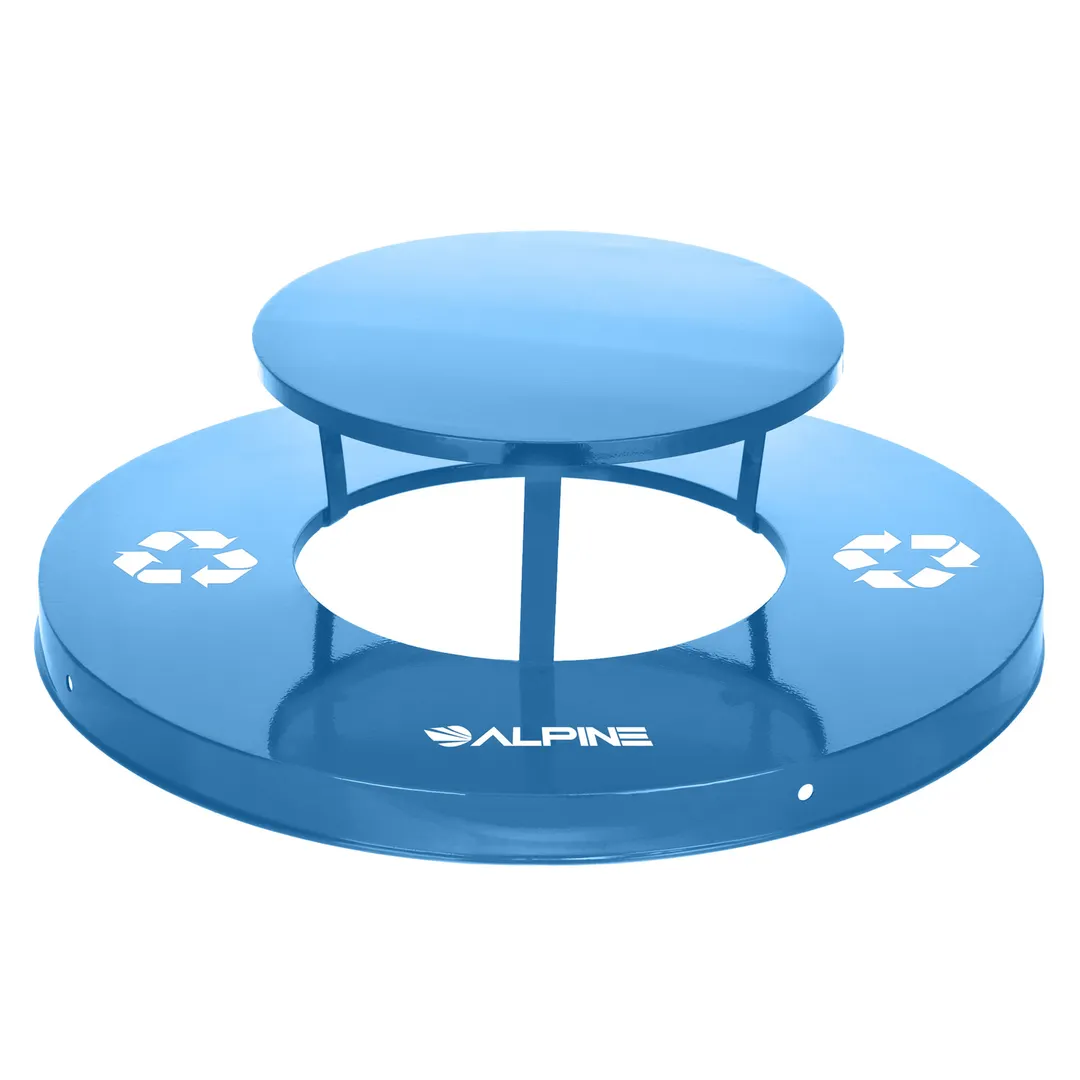 Alpine Industries ALP479-38-A-BLU Rain Bonnet Lid For Outdoor 38 Gallon Waste Receptacle, Blue