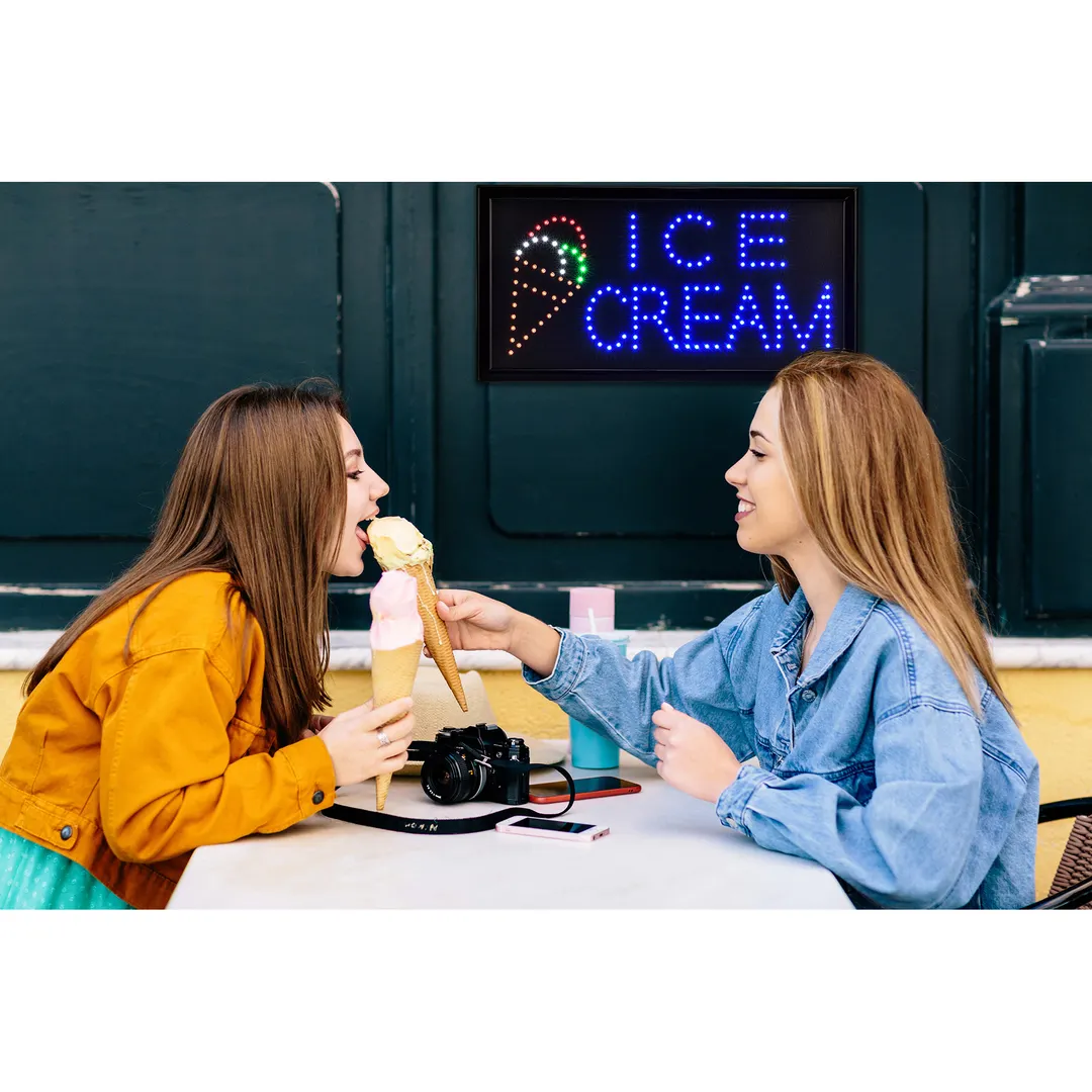Alpine Industries ALP497-13 LED Ice Cream Sign, 19" x 10" Display, Two Modes, High Visibility