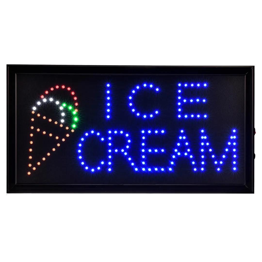 Alpine Industries ALP497-13 LED Ice Cream Sign, 19" x 10" Display, Two Modes, High Visibility