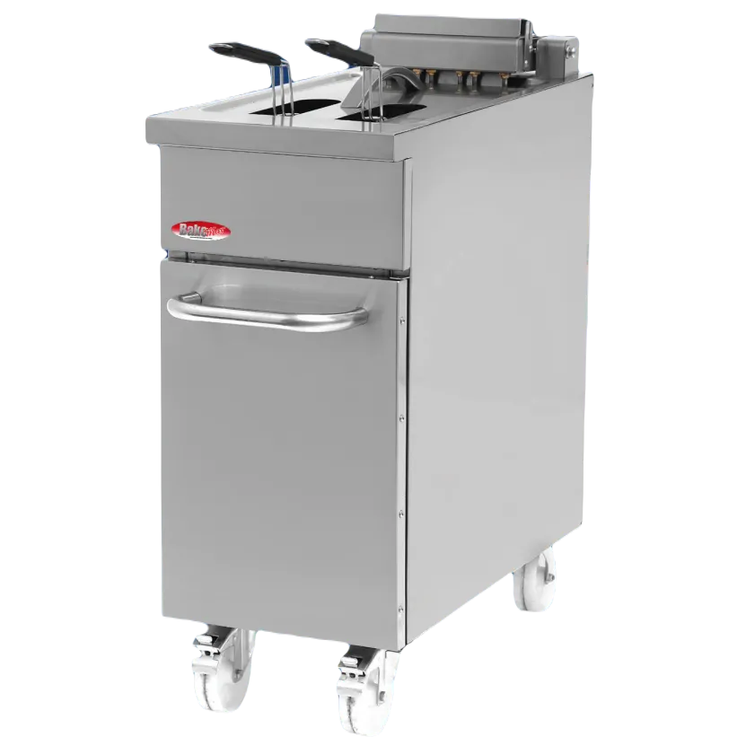 BakeMax BMPLS7FE010 16" Floor Model Electric Full Pot Fryer