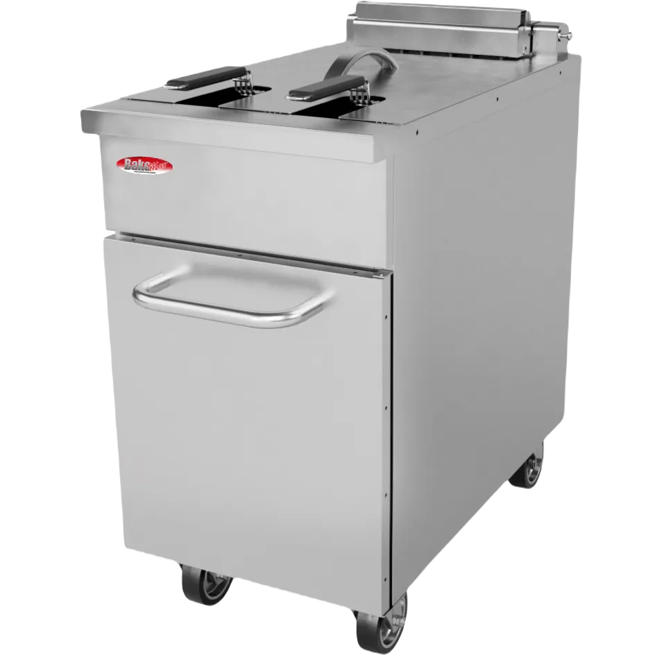 BakeMax BMPLS7FE030 20" Floor Model Electric Full Pot Fryer