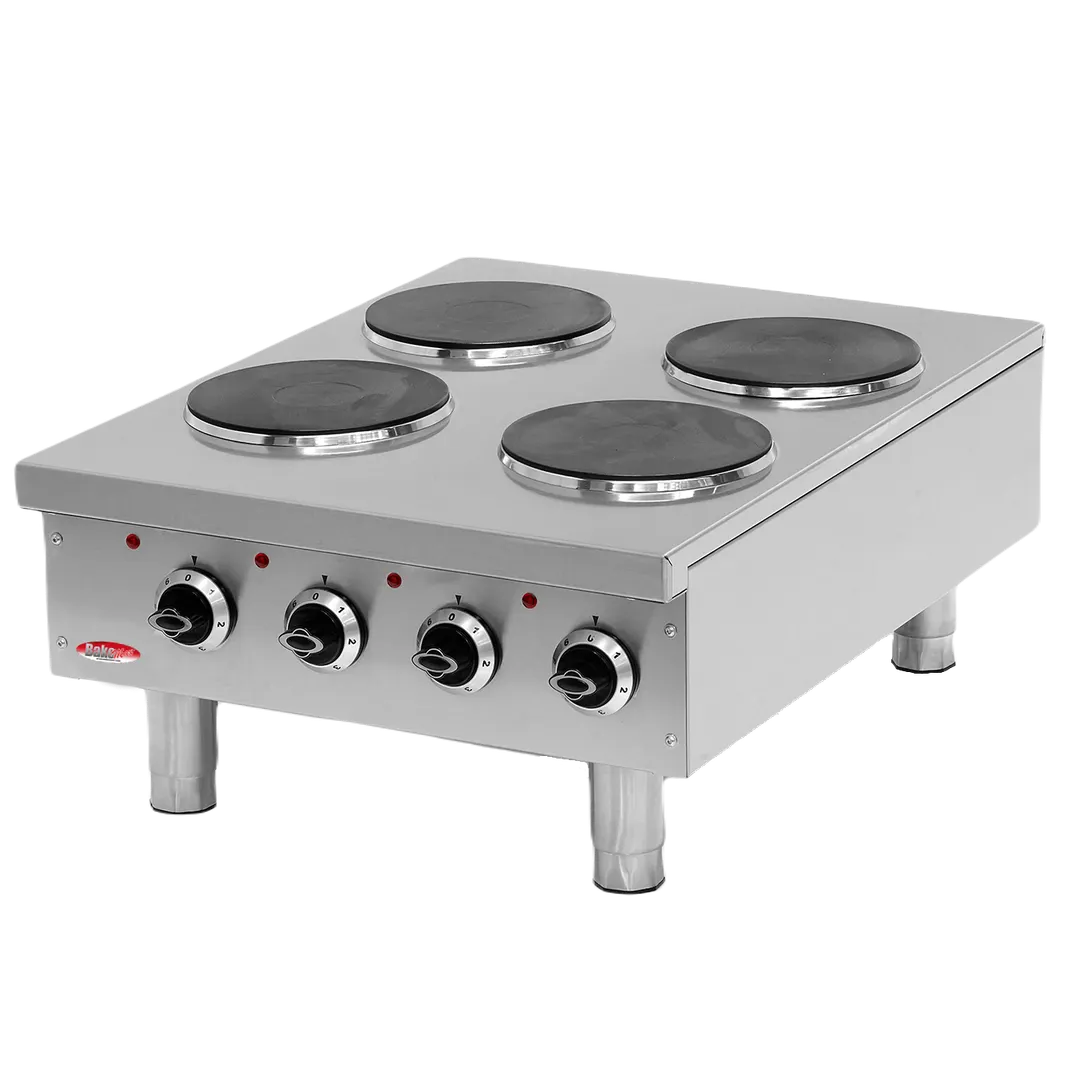 BakeMax BMPLS7KE020 Hot Plate, Electric, 24.09"W X 34.85"D X 14.29"H, (4) Burner