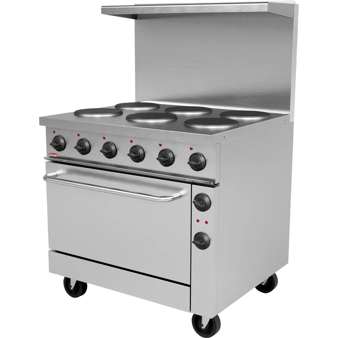 BakeMax BMPLS7KE031 Range, Electric, 36"W X 37.6"D X 57"H, (6) Burners