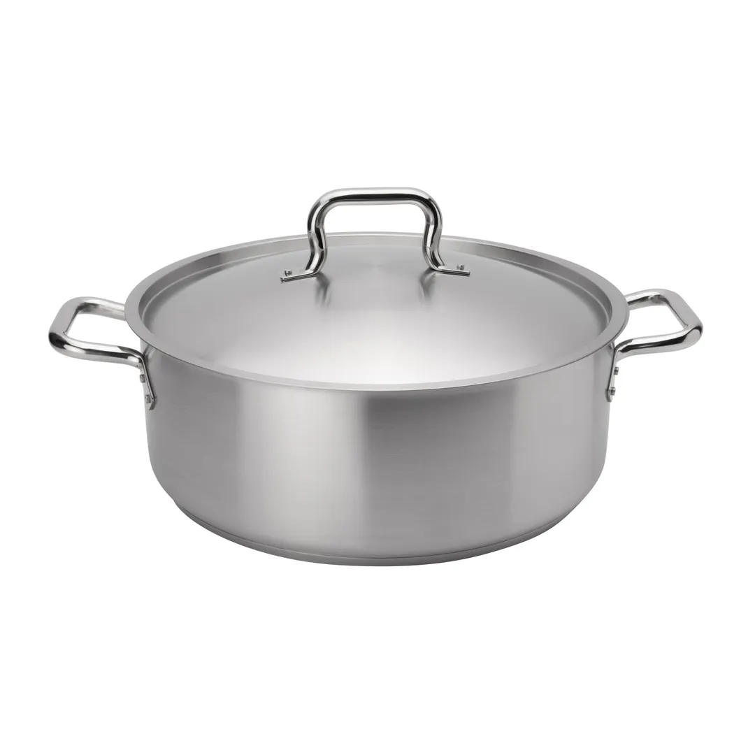Browne USA 5734019 Brazier, 20‑Qt., 15‑7/10" Dia. × 6‑1/10" H, Stainless Steel, Induction‑Ready