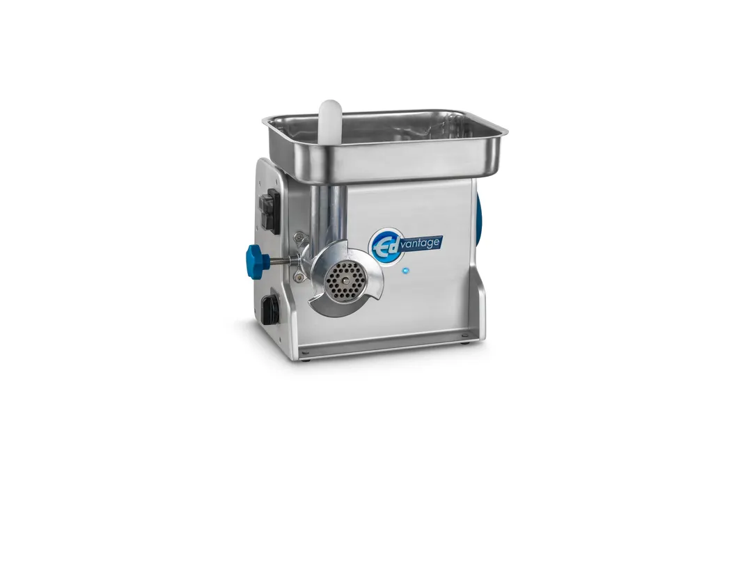 Edlund EDVG-8 Bench Meat Grinder, 115V 60Hz, Forward/Reverse Switch, Stainless Steel Feed Pan, Storage