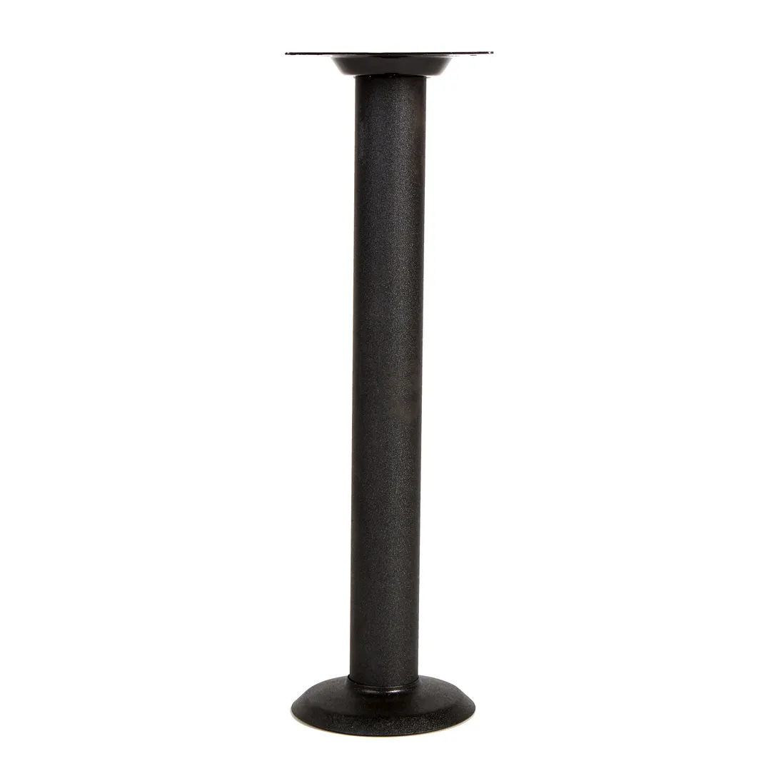 FLAT Tech BD2802A Dining Height Bolt Down Restaurant Table Base, 3" Dia. Column, 8" Top Plate, Steel, Black Powder Coat Finish