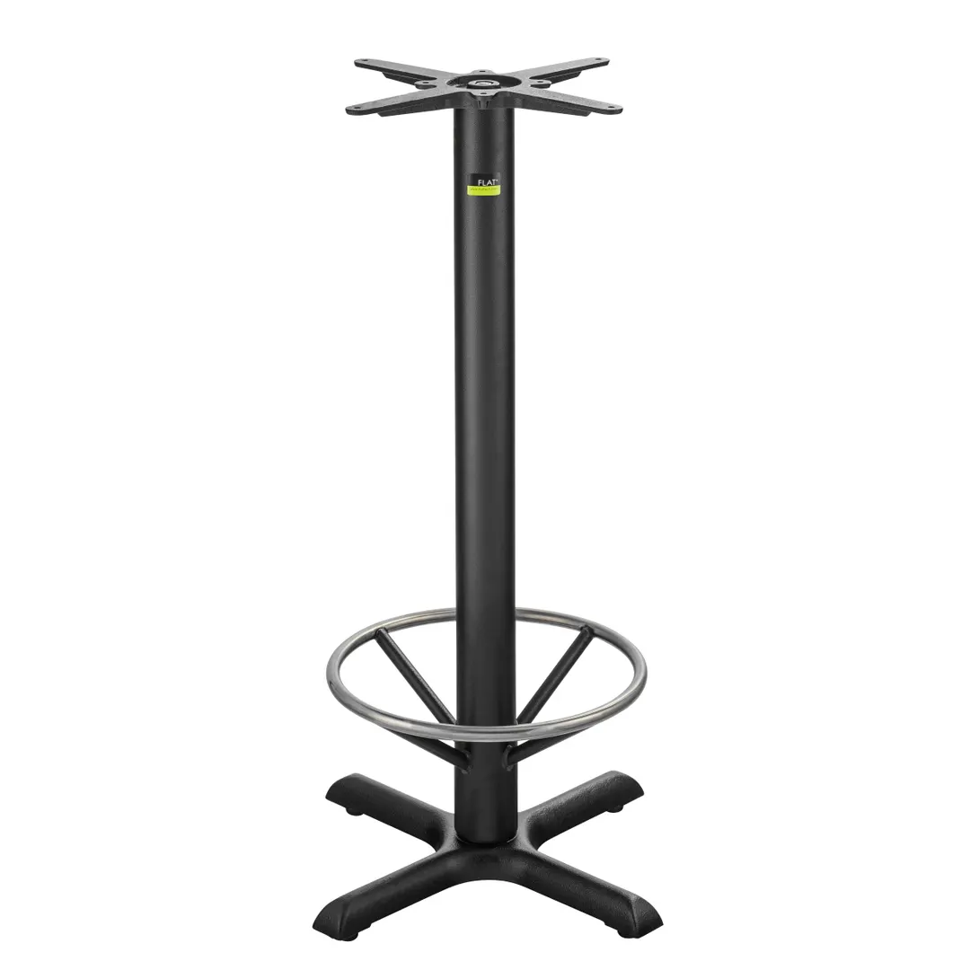 FLAT Tech CT2019 Bar Height KX22 Cast Iron Table Base, 22" Cross Base, 3" Dia. Column