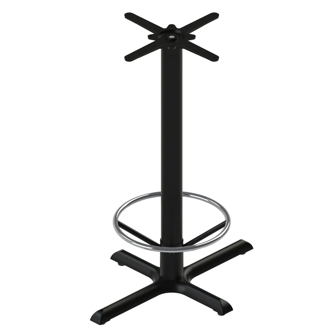 FLAT Tech CT2056 Bar Height Cast Iron Table Base, 22x30 Cross Base, 3 Dia Column, Hydraulic PAD