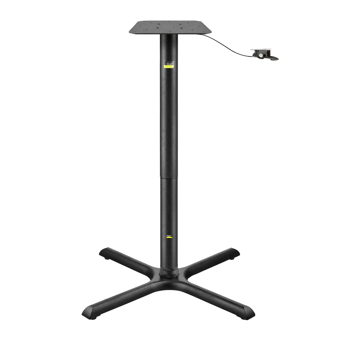 FLAT Tech CT2065 KX30 Adjustable Height Cast Iron Restaurant Table Base, 30x30 Base, 3 Dia. Column