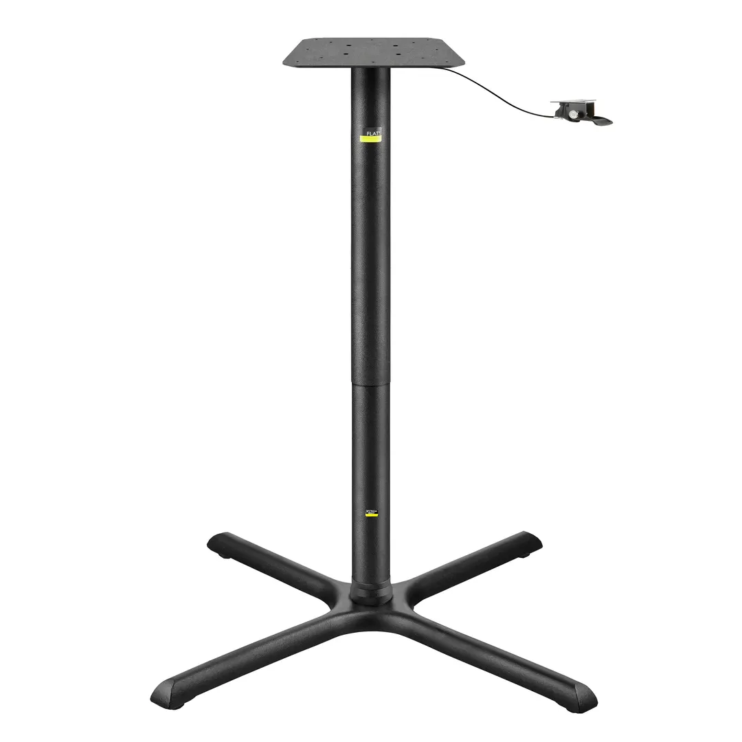 FLAT Tech CT2066 Adjustable Height KX36 Table Base, 36" Cross Base, Cast Iron, 3" Dia. Pneumatic Column
