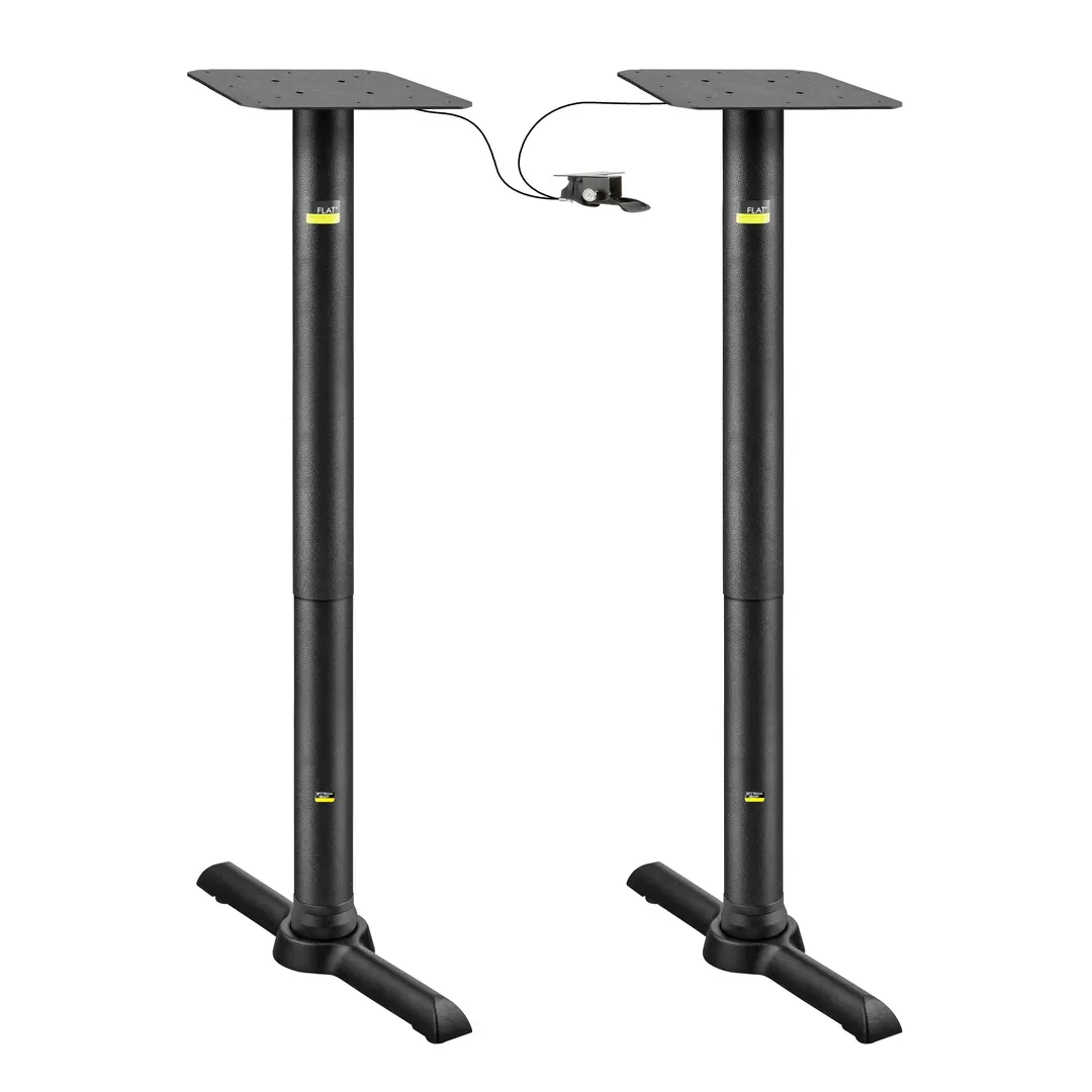 FLAT Tech CT2067 KT22 Adjustable Height Cast Iron Restaurant Table Base, 22" End Base, 3" Pneumatic Column