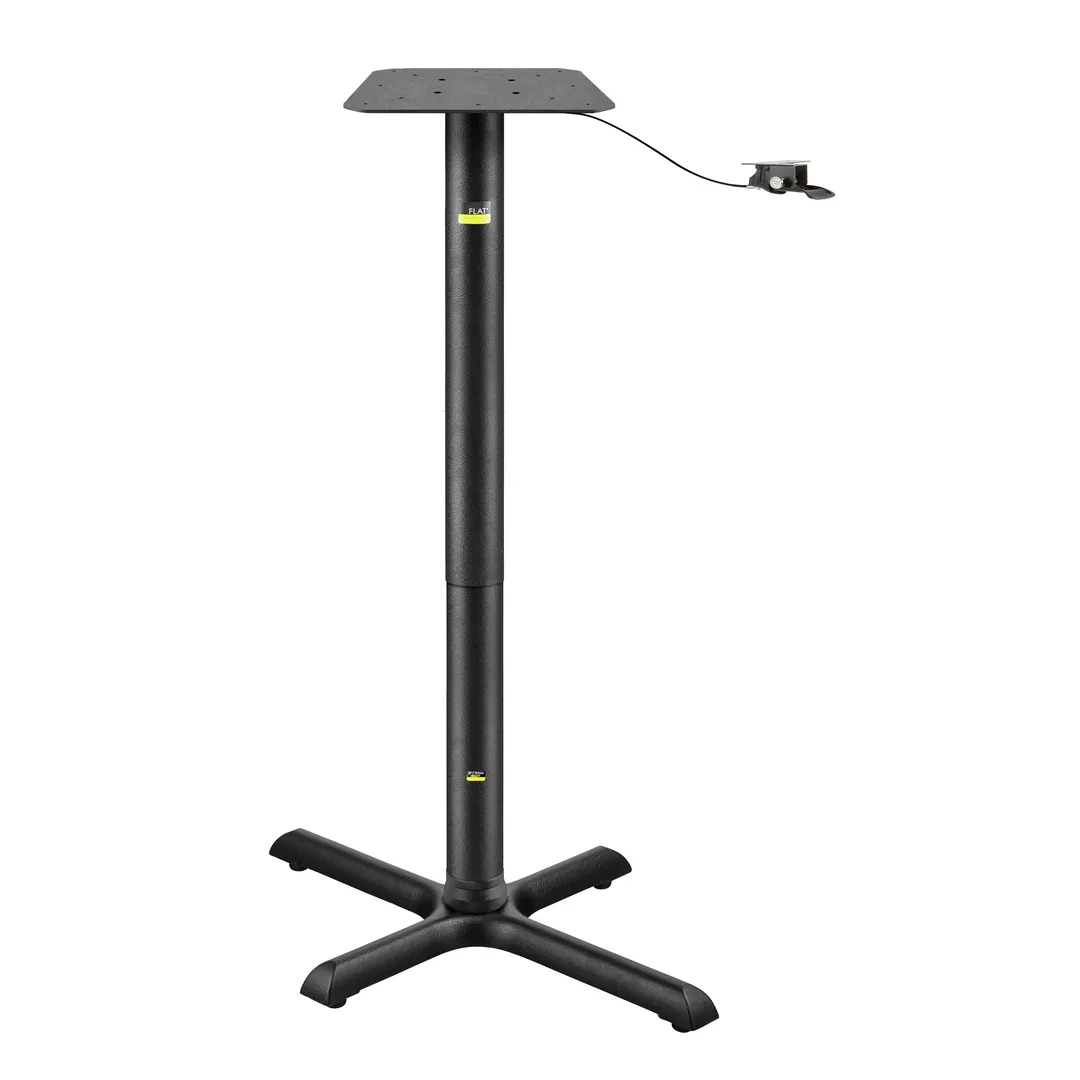FLAT Tech CT2069 KX2230 Adjustable Height Cast Iron Restaurant Table Base, 22x30 Cross Base, 3 Dia. Pneumatic Column
