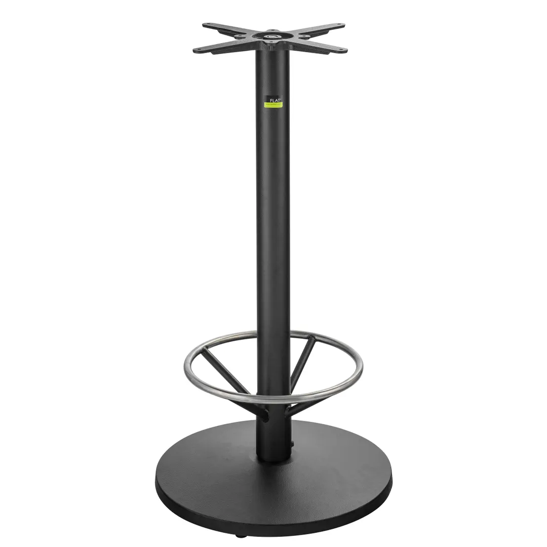 FLAT Tech CT3018 Bar Height UR22 Table Base, 22" Round, 3" Column, Cast Iron, Textured Finish