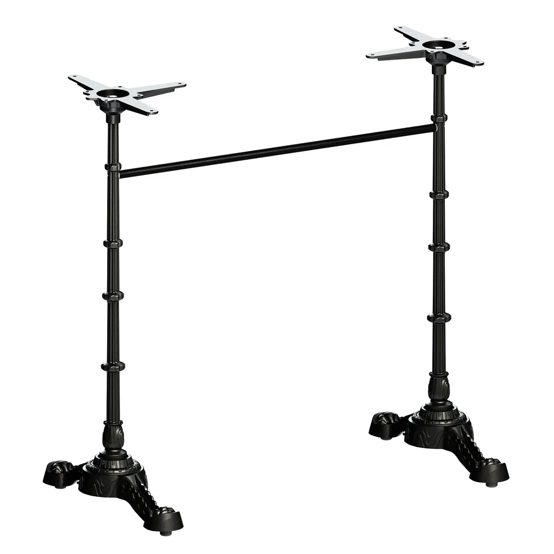 FLAT Tech CT4206 Bar Height PT23 Table Base, Cast Iron, Powder Coat Finish, 22" End Base, 30"x47" Tabletop
