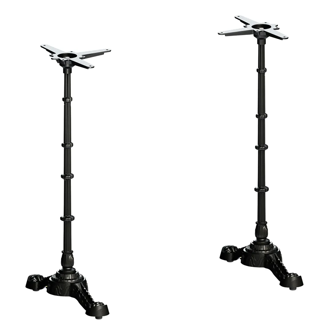 FLAT Tech CT4206 Bar Height PT23 Table Base, Cast Iron, Powder Coat Finish, 22" End Base, 30"x47" Tabletop