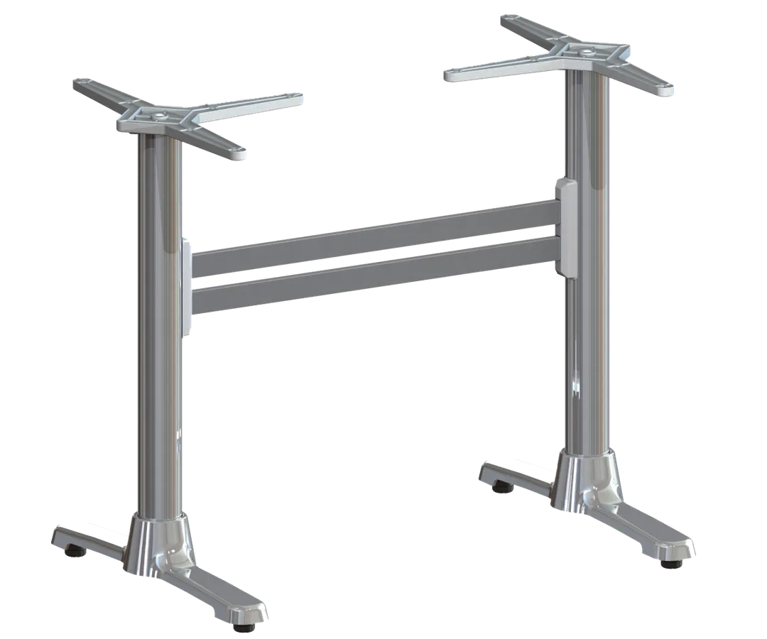 FLAT Tech CT4310 ST22 Dining Height 22" Double End Table Base, Aluminum, Polished Finish