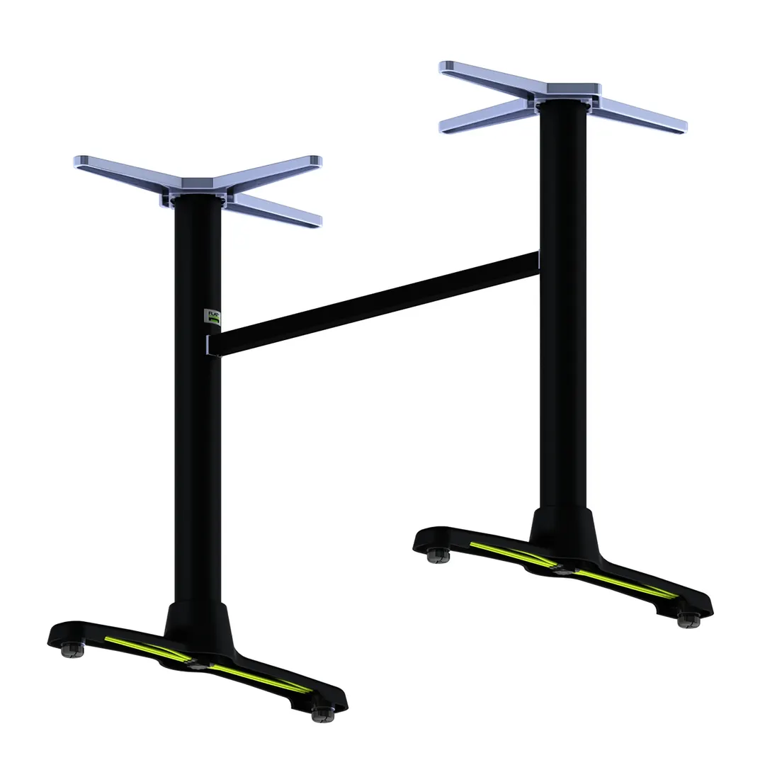 FLAT Tech CT4311 ST22 Dining Height 22" Double End Table Base, Aluminum, Black Powder Coat Finish