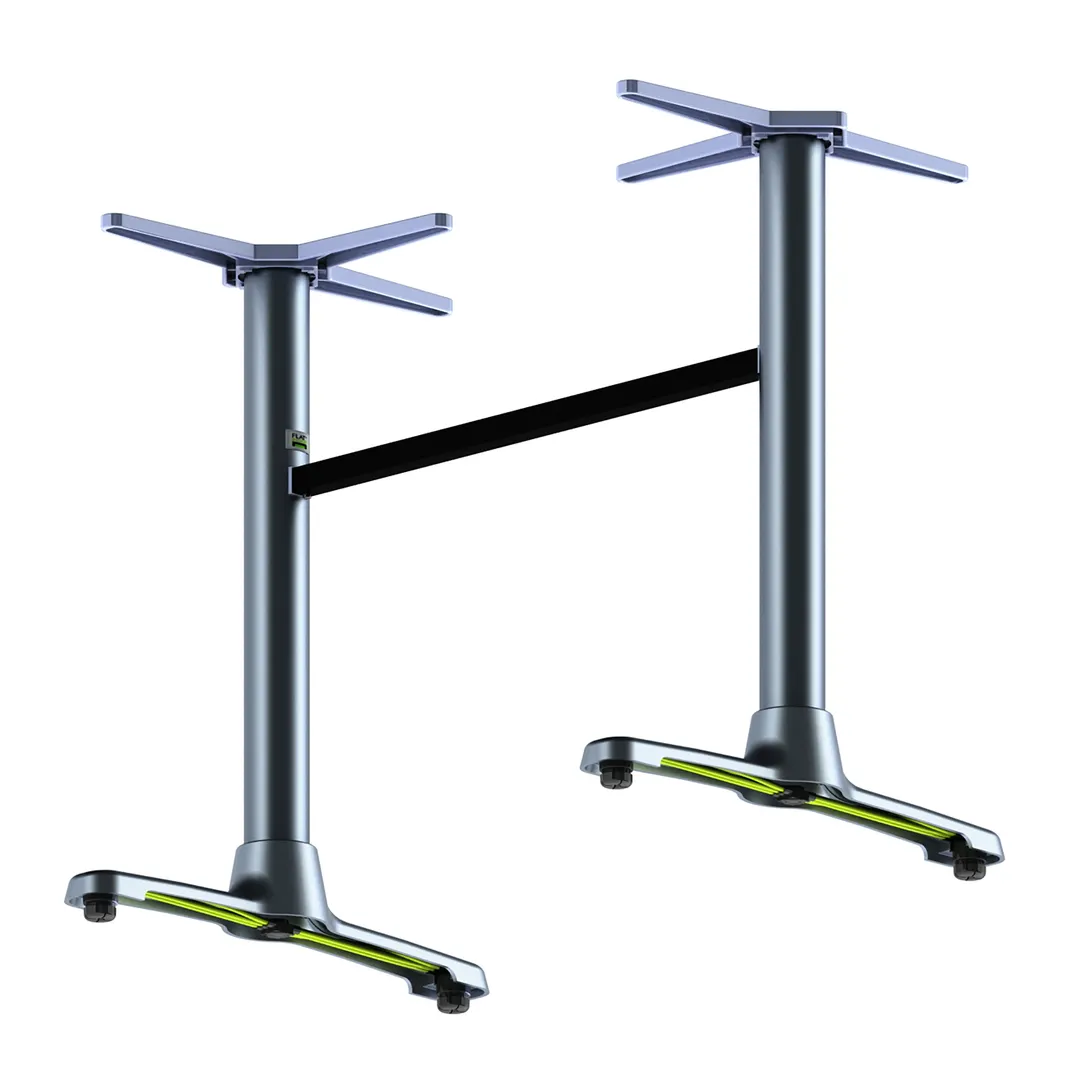 FLAT Tech CT4312 ST22 Dining Height 22" Double End Table Base, EP Coated Aluminum, Powder Coat Finish