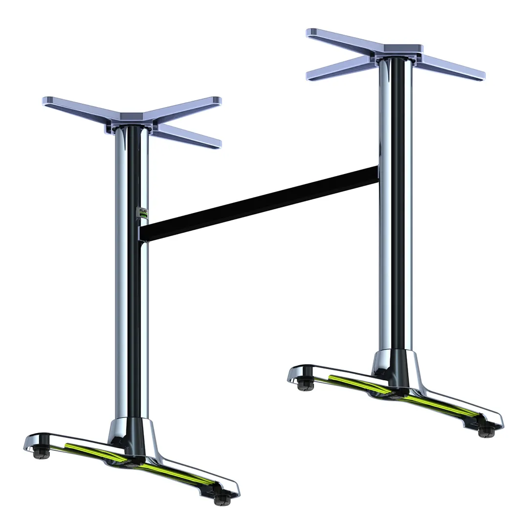 FLAT Tech CT4314 ST22 Dining Height 22" Double End Table Base, Aluminum, Black Finish