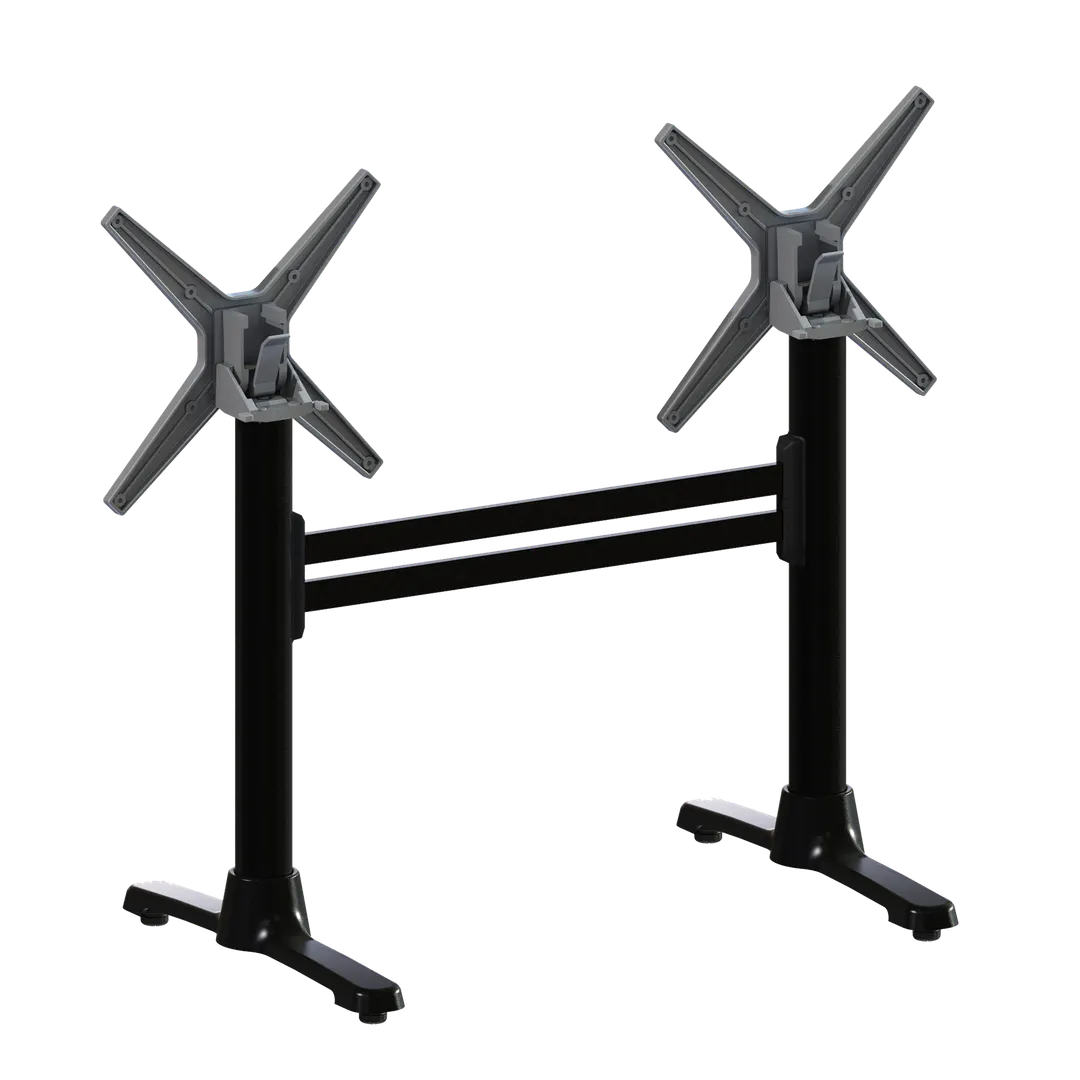 FLAT Tech CT4314 ST22 Dining Height 22" Double End Table Base, Aluminum, Black Finish
