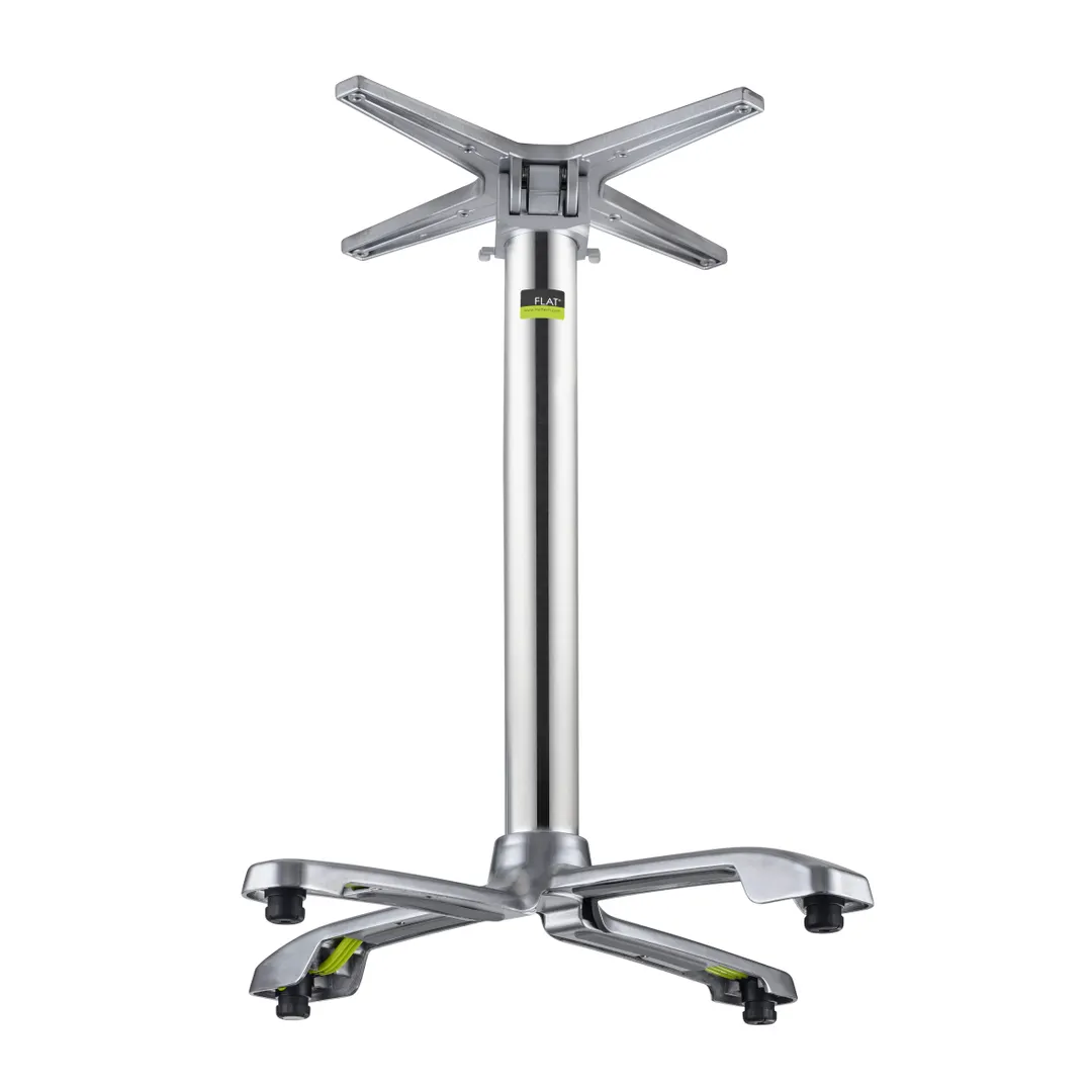 FLAT Tech CT4330 Aluminum Sx26 Dining Height Table Base, 26" Cross Base, Polished Finish