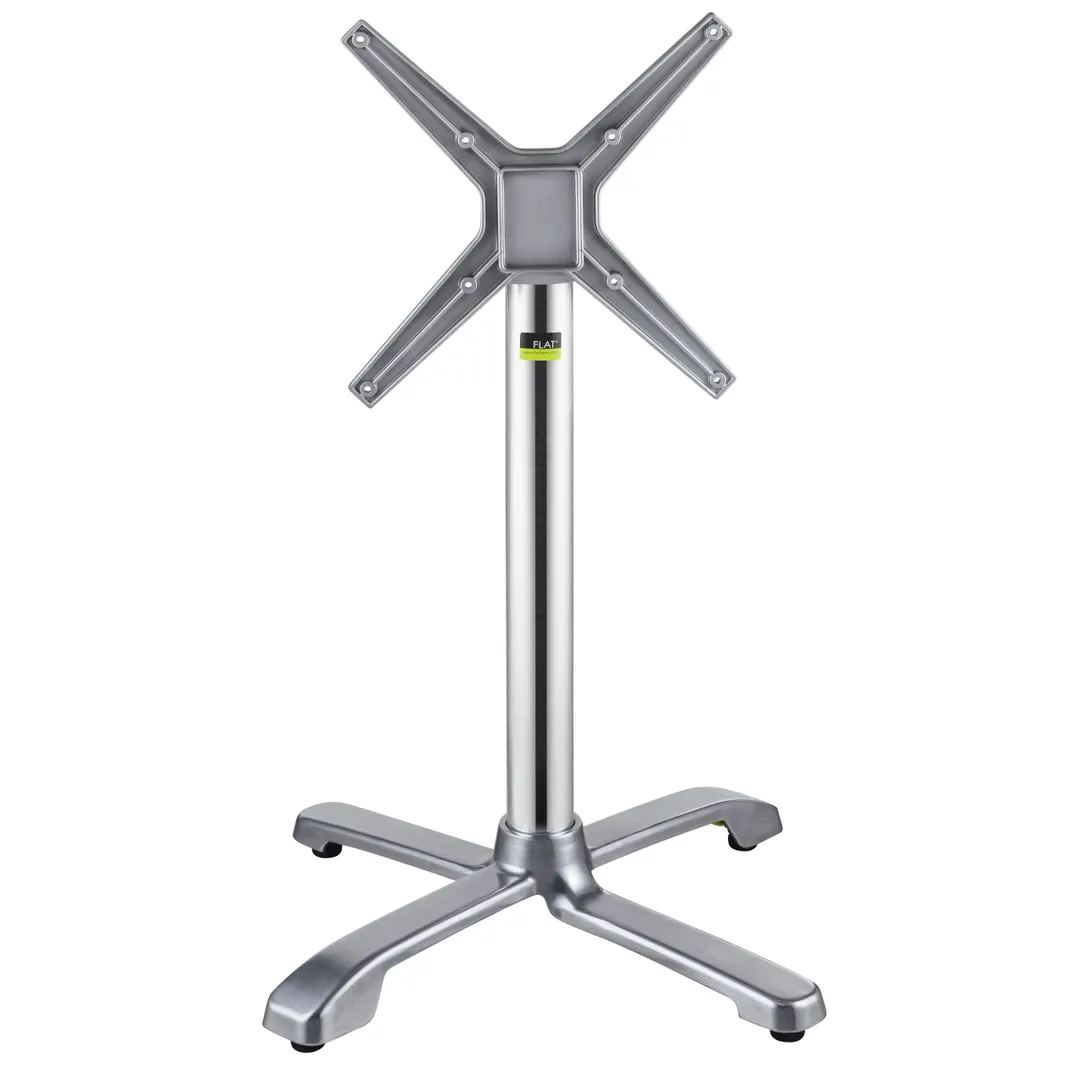 FLAT Tech CT4330 Aluminum Sx26 Dining Height Table Base, 26" Cross Base, Polished Finish