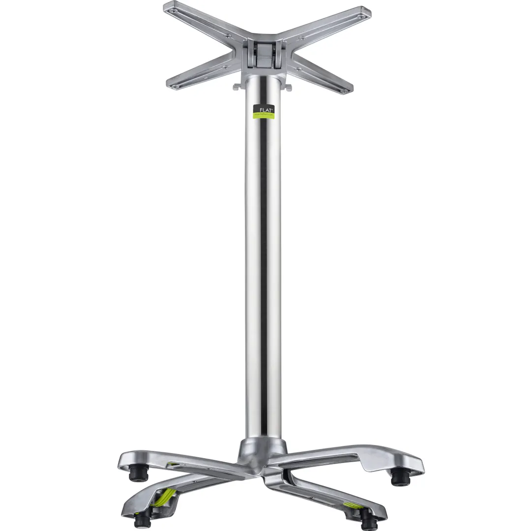 FLAT Tech CT4333 Bar Height SX26 Table Base, 26" Cross Base, Aluminum, Polished Finish