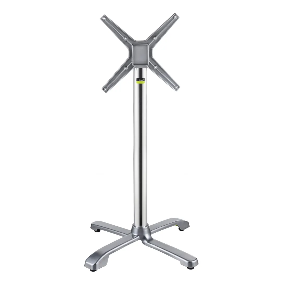 FLAT Tech CT4333 Bar Height SX26 Table Base, 26" Cross Base, Aluminum, Polished Finish