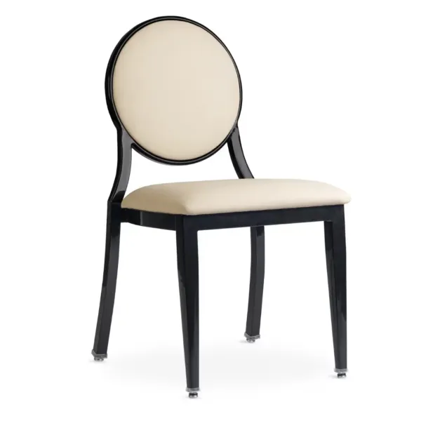 G & A 2743-ST Elio Banquet Chair, Stacks 4 High, Upholstered Round Back, 18 Gauge Steel