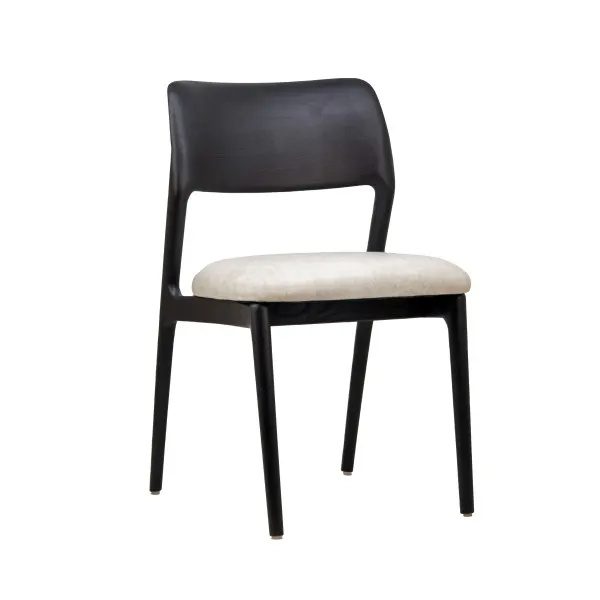 G & A 4695 Kyoto Side Chair, Solid Oak Frame, Upholstered Seat, Wood Back