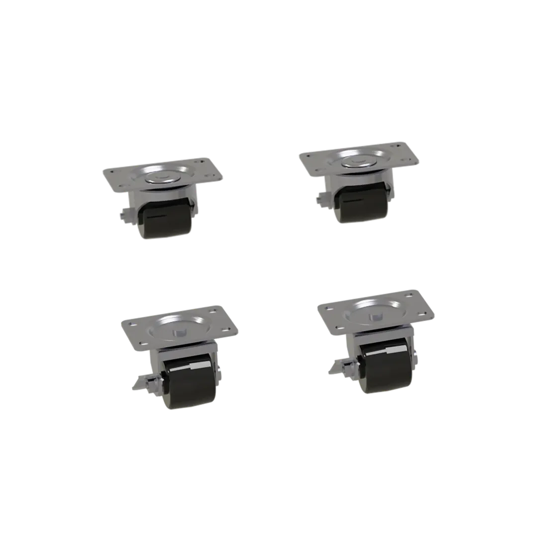 Glastender C-4X2-7/8 Casters, 2-7/8" Front‑Serviced Cooler Wheels, Set for Bar Refrigeration