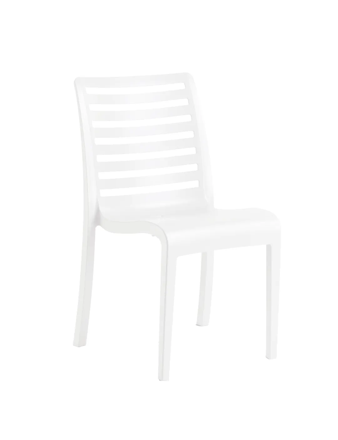 Grosfillex UT947004 Astoria Stacking Sidechair, White, 20.9"W x 23.4"D x 34.7"H, Polypropylene, UV Resistant