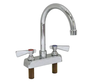 GSW USA AA-422G Faucet, 4" Deck Mounted Backsplash, with 5" Gooseneck Spout