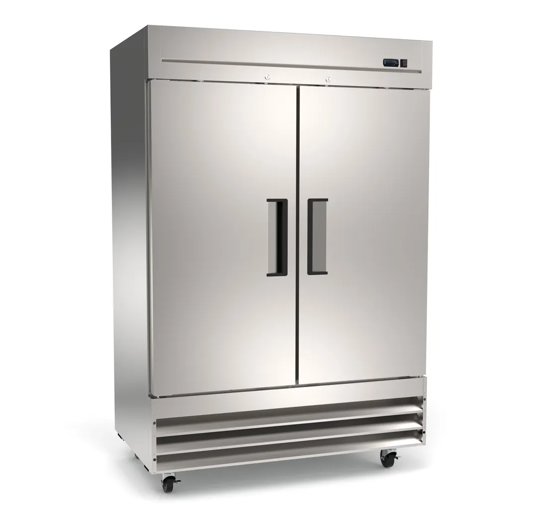 Hubert 27044 54" 2-Solid Door Reach-In Refrigerator, 47 cu. ft., Bottom Mounted