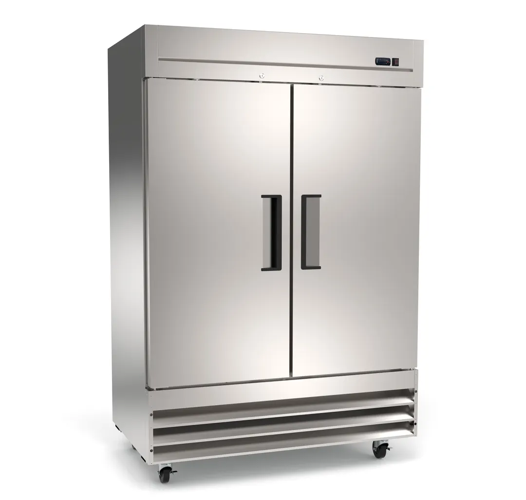 Hubert 36741 54" 2-Solid Door Reach-In Freezer, Bottom Mount, 47 cu. ft., Stainless Steel