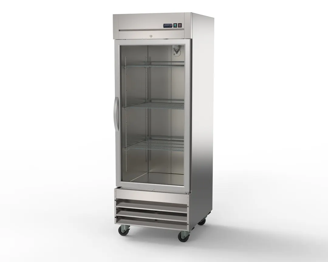 Hubert 40598 29" 1-Glass Door Reach-In Refrigerator, 23 cu. ft., Bottom Mounted