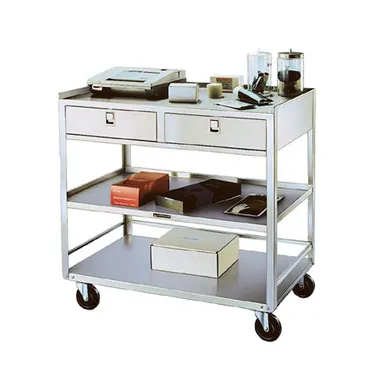 Lakeside 474 Equipment Stand, Open Base with (3) Shelves & (2) Drawers
