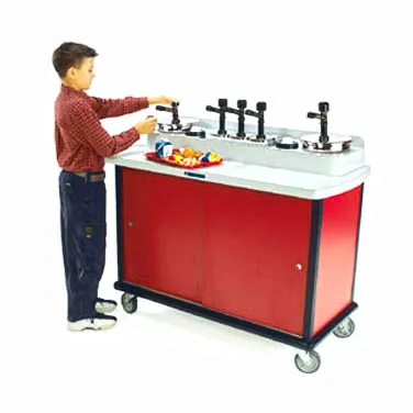 Lakeside 70640 Condi-Express Condiment Cart w/ (1) 7 qt. Poly Round Pump Dispensers & (6) 3 qt. Poly Rectangular Pump Dispensers