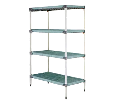 Metro Q556G3 Metromax Q Starter Shelving Unit, 48"W x 24"D x 63"H, 800 lb., 4 Louvered Shelves, Polymer Posts