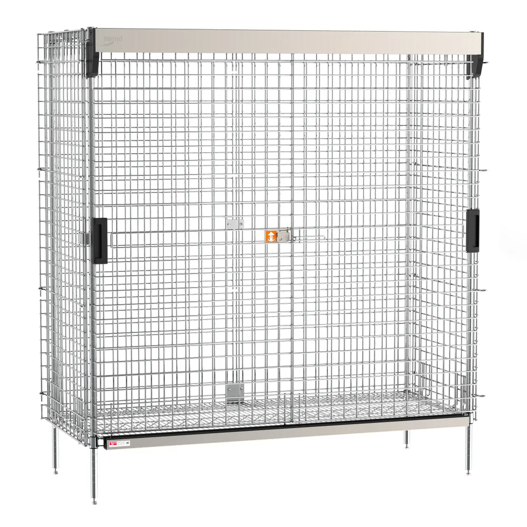 Metro SEC56C-SL Super Erecta Chrome Stationary Security Unit with Sliding Door(s)