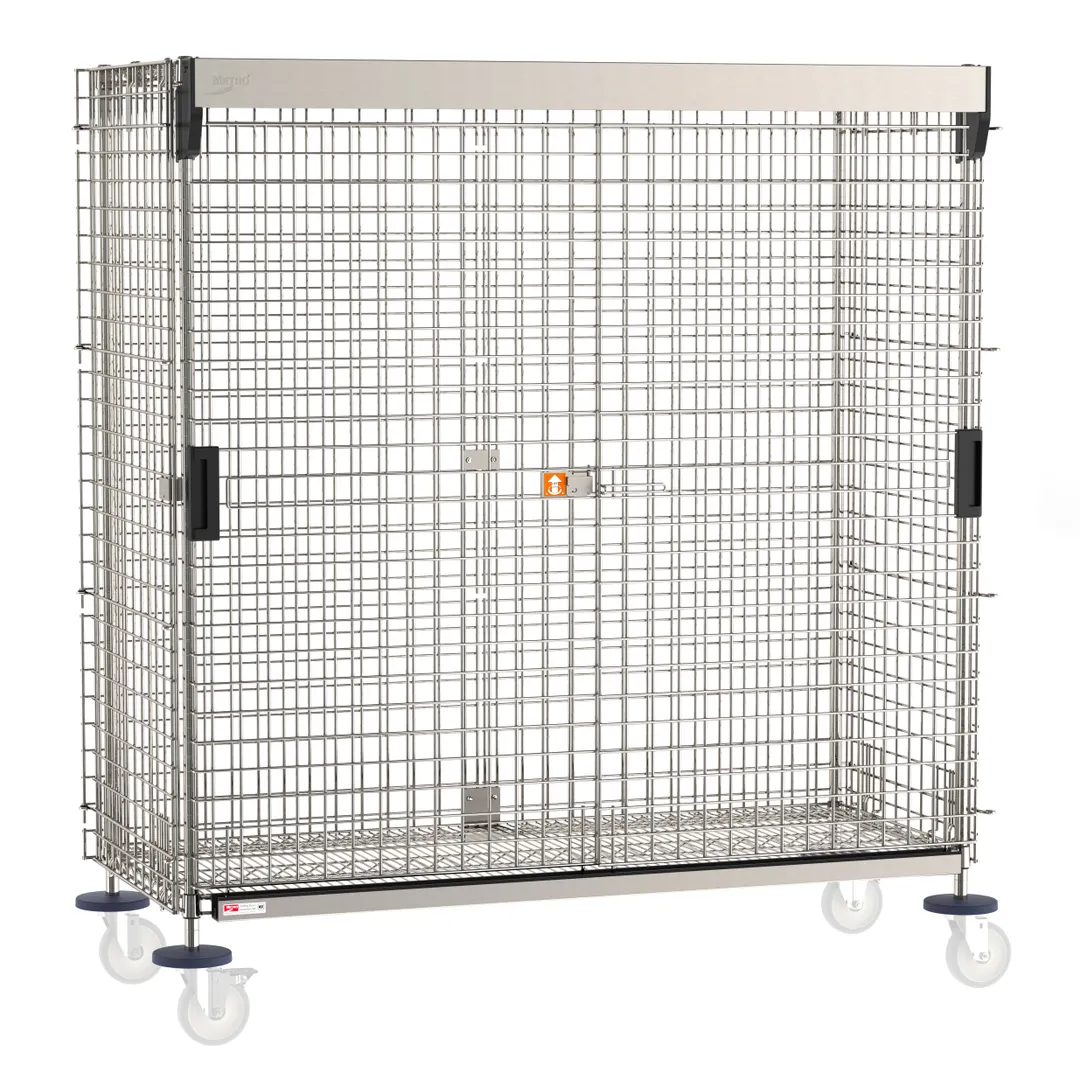 Metro SEC56S-SD-SL Super Erecta® Mobile Stainless Steel Security Unit, 65"W X 28-1/2"D X 62"H