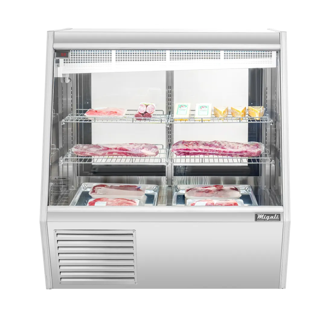 Migali C-DS-4 Deli Display Case 48.1"W x 55.4"H 22.5 cu ft Stainless, 2 Shelves, LED & Temp Control