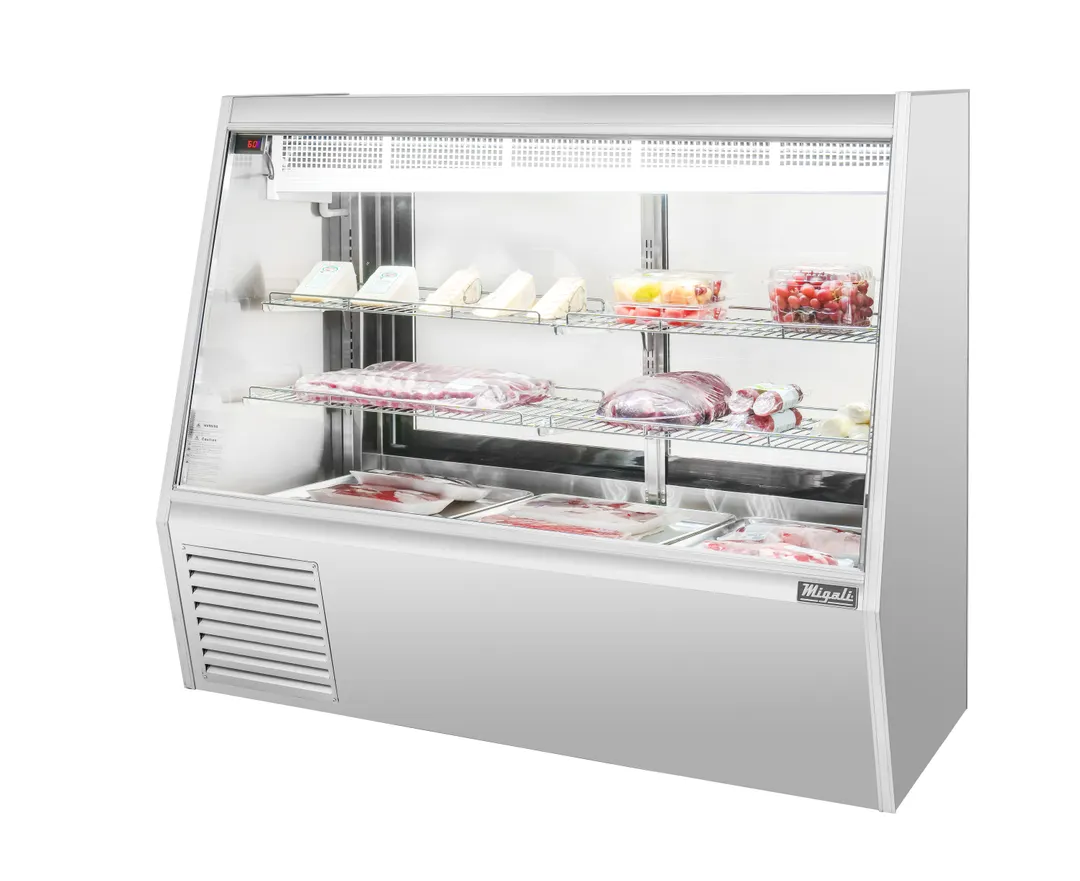 Migali C-DS-5 60" x 55.4" Deli Refrigerated Display Case, 28.5 cu ft, SS, D‑Pane, LED, Temp, R290