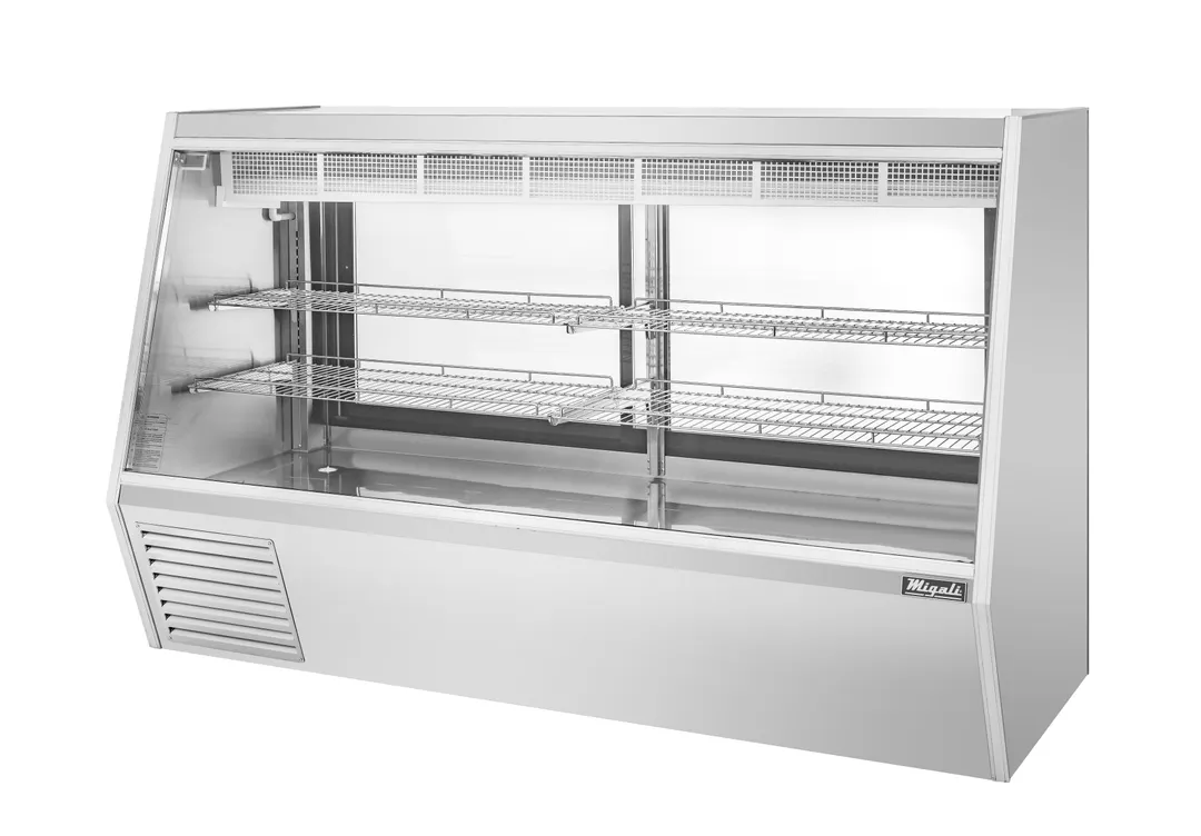 Migali C-DS-7 Deli Refrigerated Display, 81.9"W x 55.4"H, 40.5 Cu Ft, Stainless Glass, Digital Temp