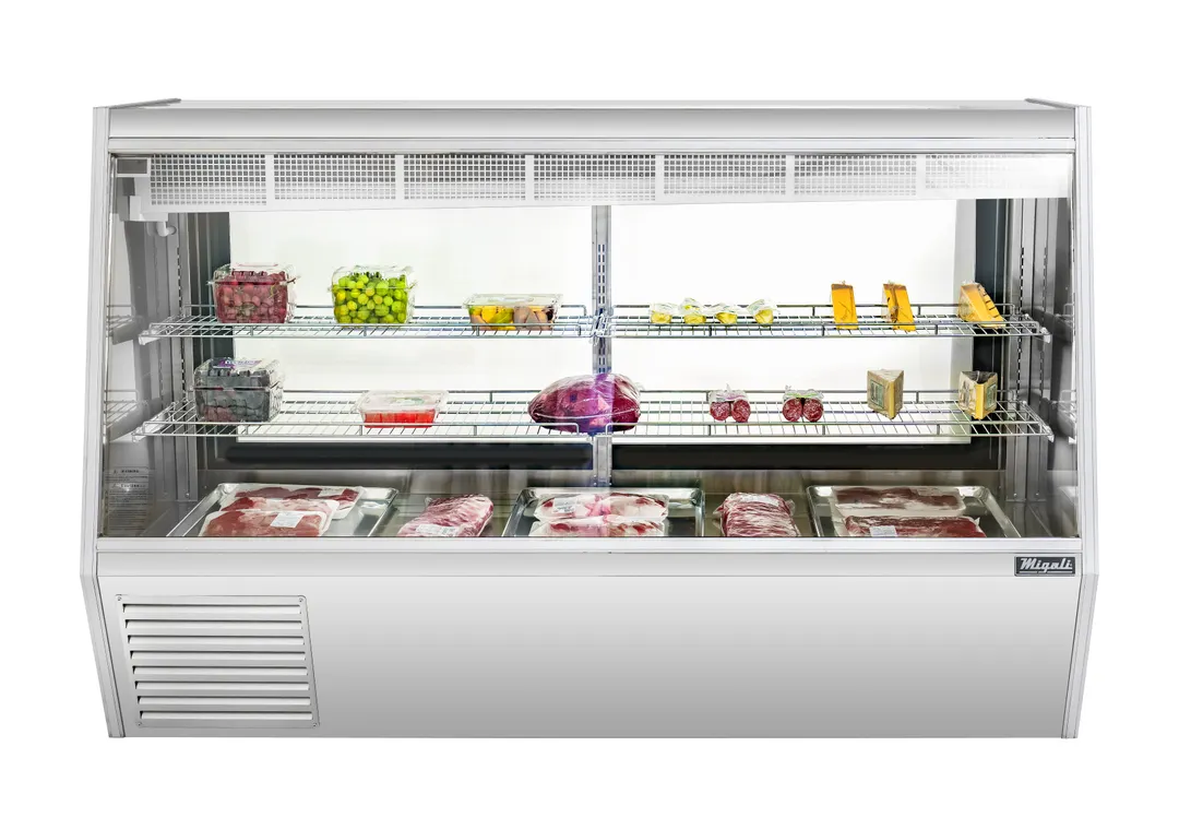 Migali C-DS-7 Deli Refrigerated Display, 81.9"W x 55.4"H, 40.5 Cu Ft, Stainless Glass, Digital Temp