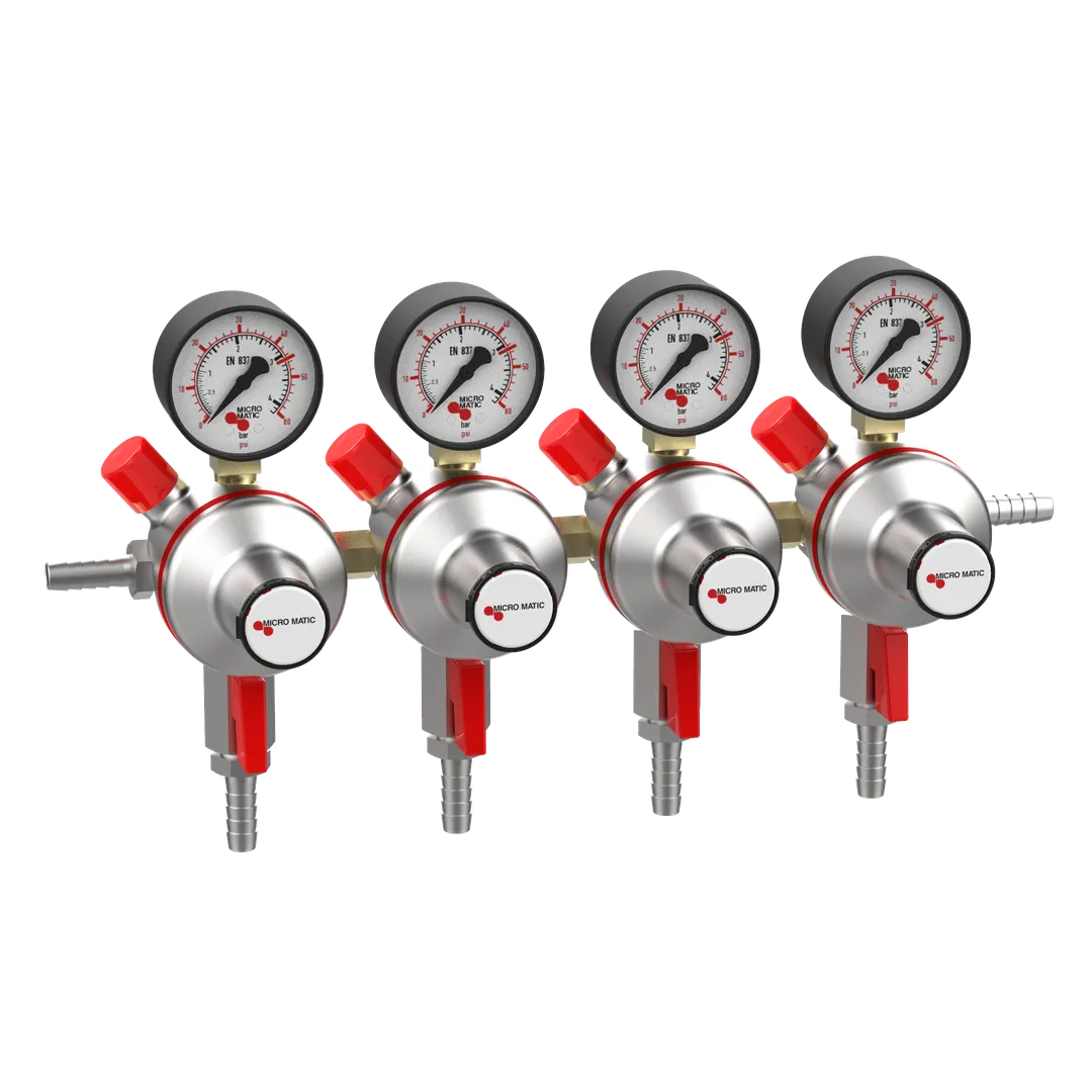 Micro Matic 8044-PP Premium Plus 3-Pressure Secondary CO2 Reulator Kit, Bar Keg Cooler Part