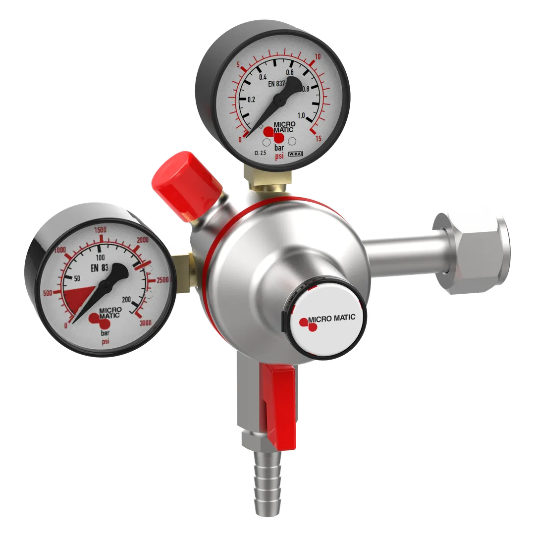 Micro Matic 842-15-PP Premium Plus Double Gauge CO2 Regulator 0-15 PSI CO2 Kit Part for Keg Coolers