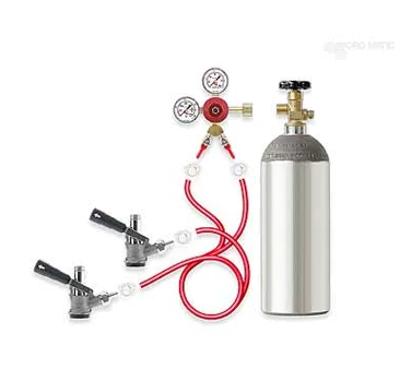 Micro Matic TK-2 Kit – 5 Lb Cylinder, CO2 Regulator 3/8" O.D., 4 Ft Gas Line, 2 D‑System Couplers